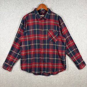 Cloudveil Flannel Shirt XL Red Blue Plaid Mens Casual Warm Soft Outdoor